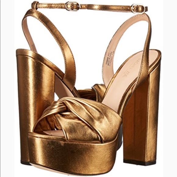 rachel zoe gold platform shoes